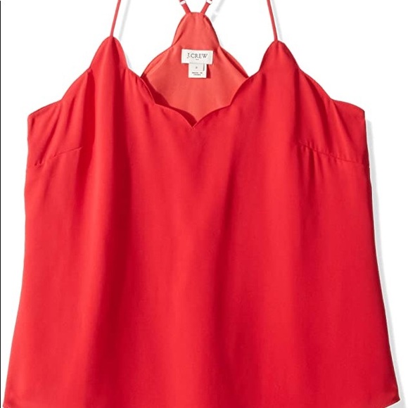 J Crew Red Scalloped Tank - Picture 2 of 2